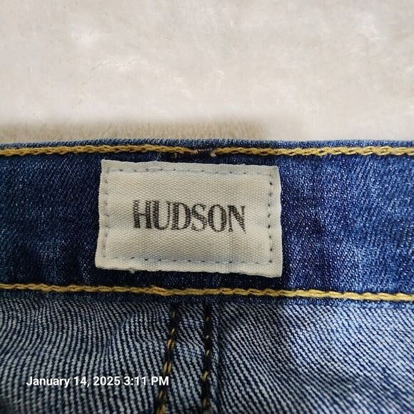 Hudson Nico Midrise Ankle Super Skinny Jeans Women's Size 25 Blue Stretch Denim - Picture 2 of 13